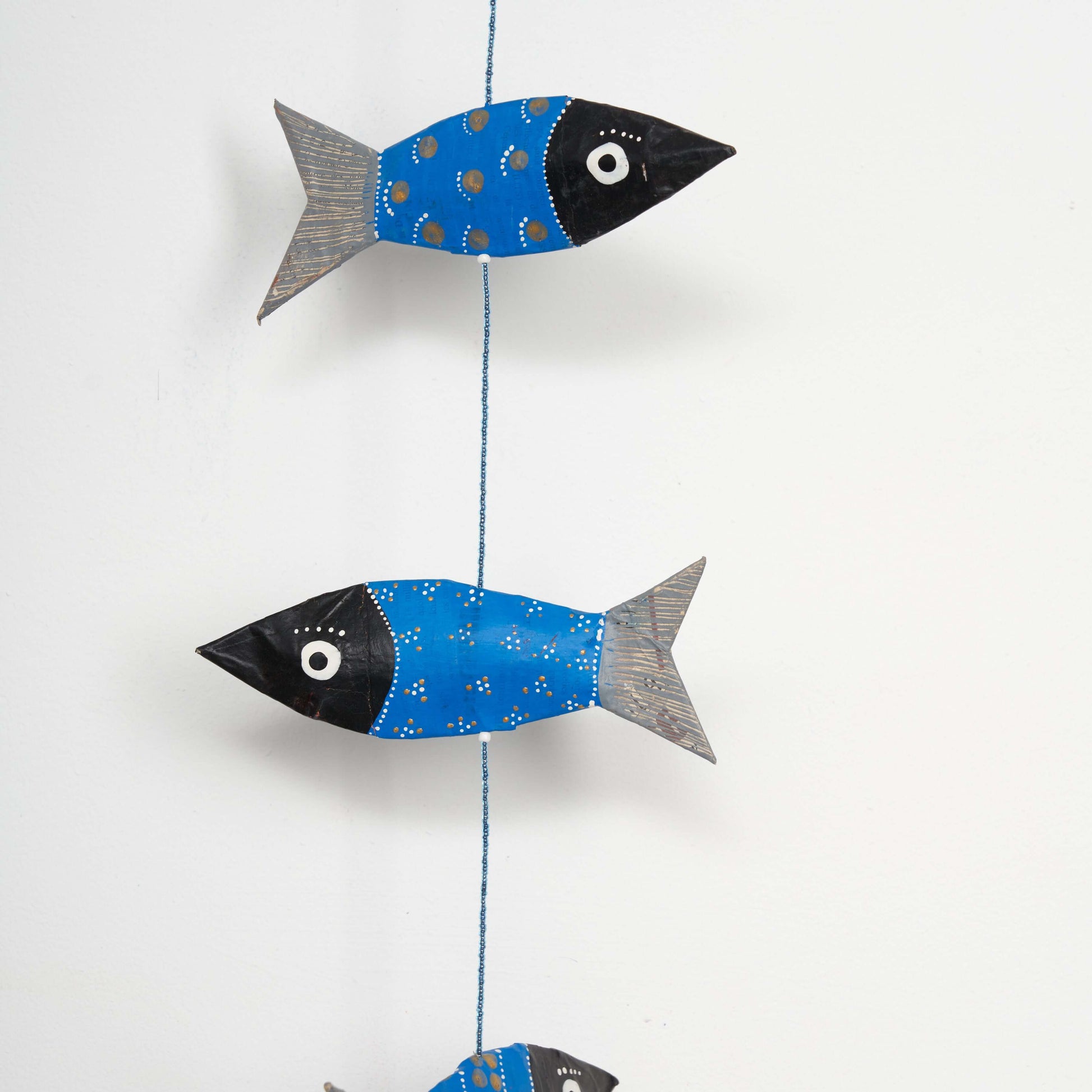 Girlande / Mobilé "Forelle" Fisch aus Pappmaché aus recyceltem Papier | Upcycling, handgemacht