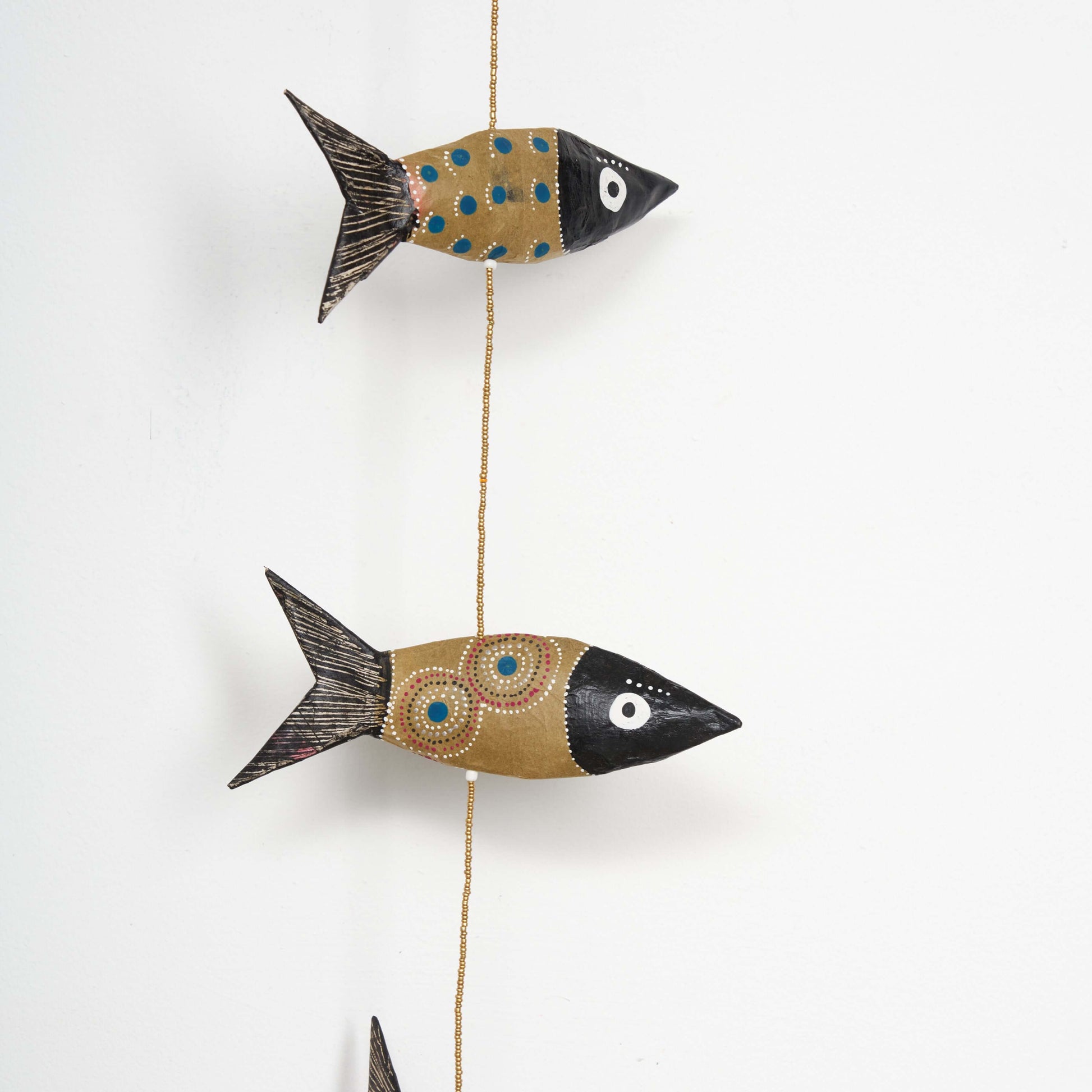 Girlande / Mobilé "Forelle" Fisch aus Pappmaché aus recyceltem Papier | Upcycling, handgemacht