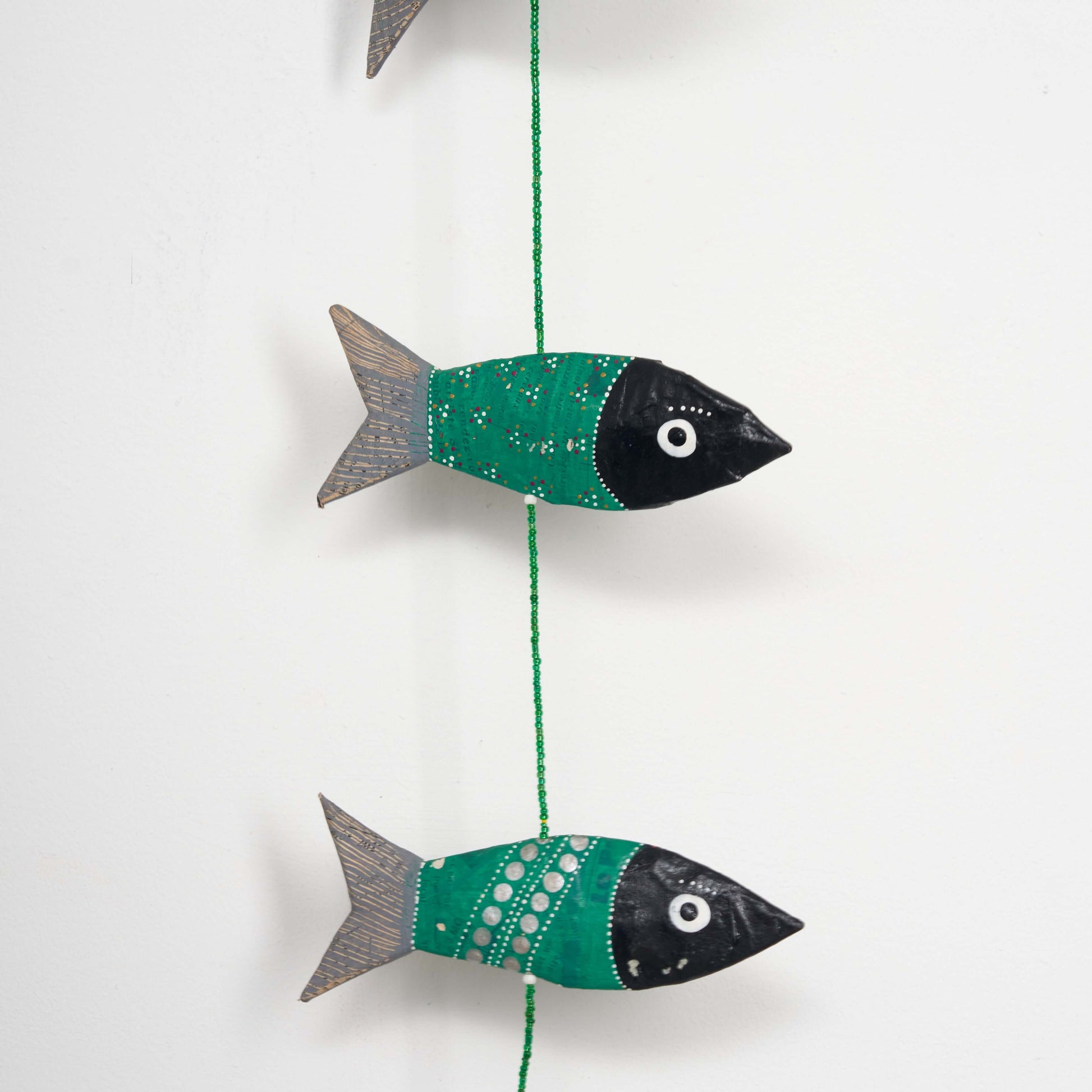 Girlande / Mobilé "Forelle" Fisch aus Pappmaché aus recyceltem Papier | Upcycling, handgemacht