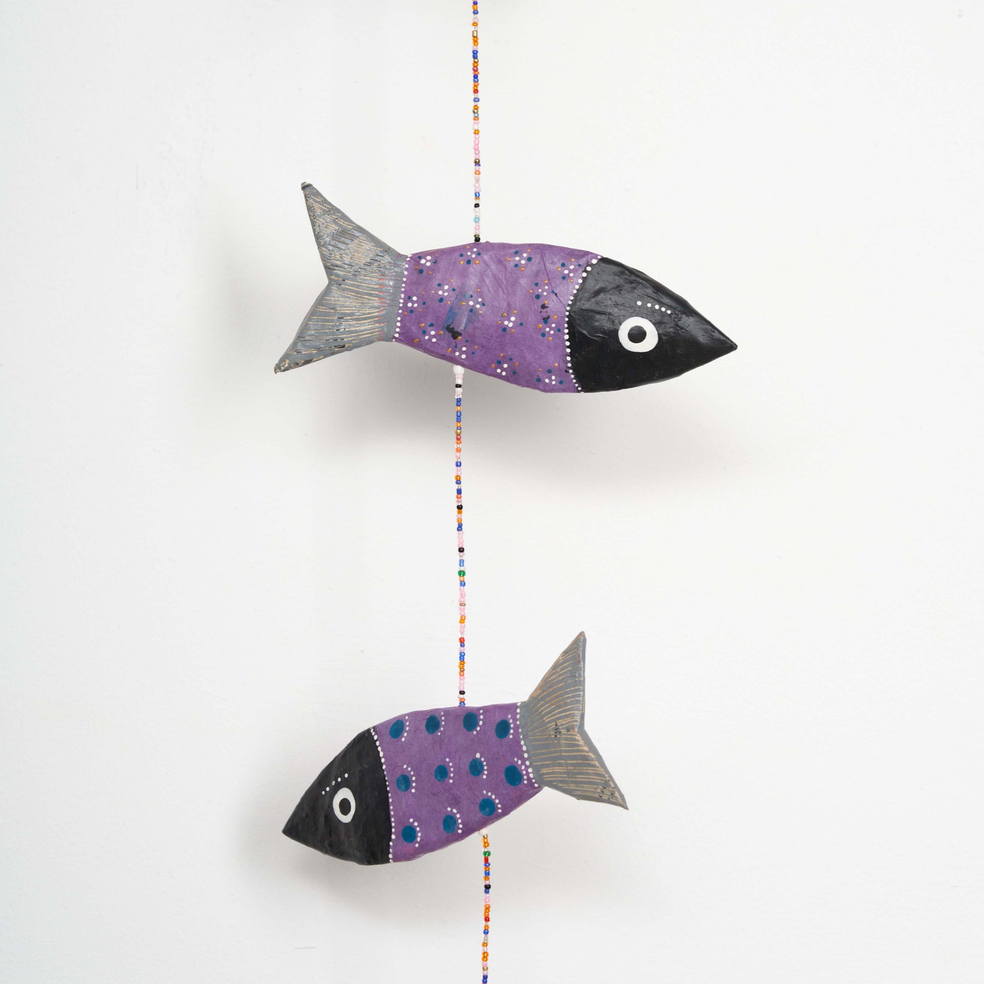 Girlande / Mobilé "Forelle" Fisch aus Pappmaché aus recyceltem Papier | Upcycling, handgemacht
