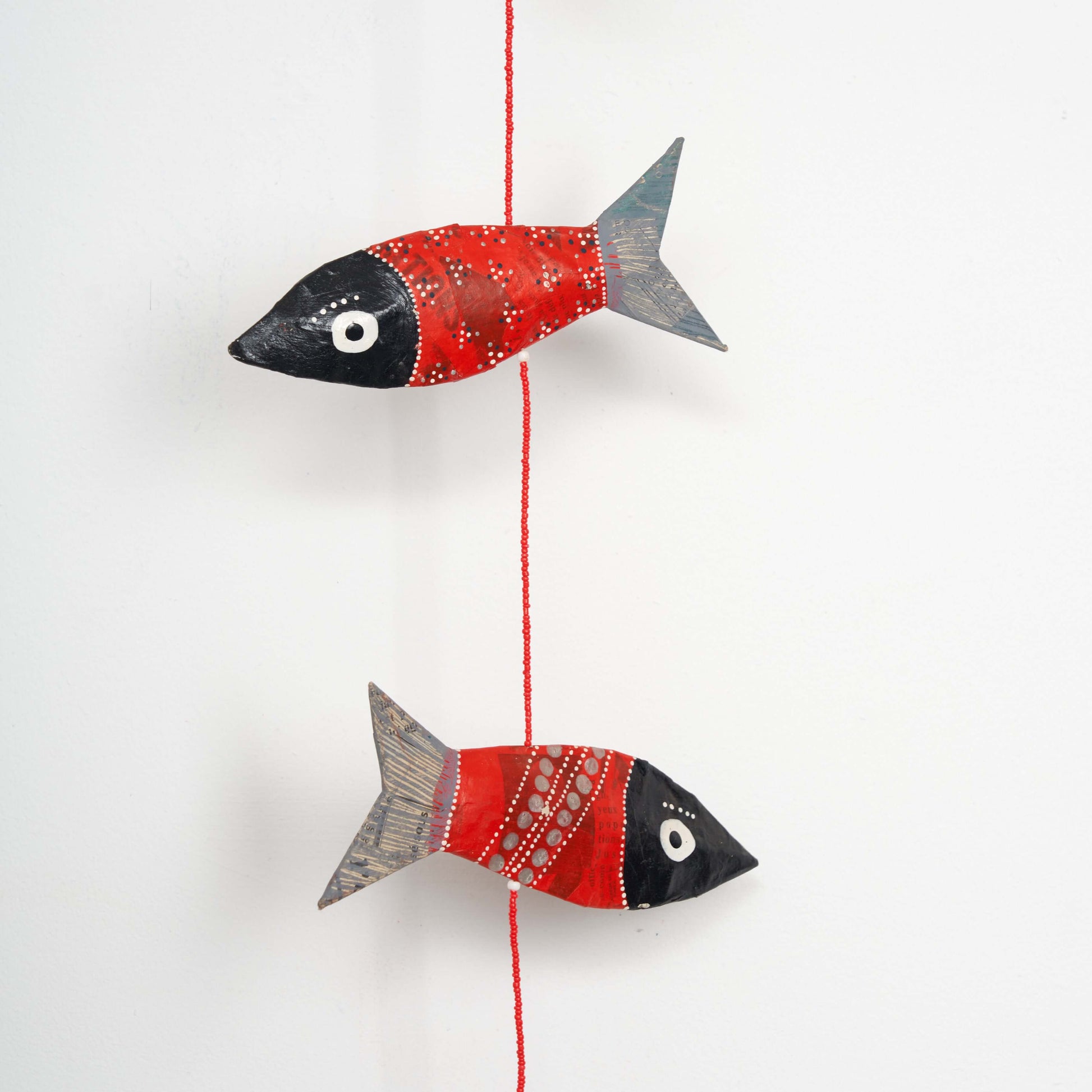 Girlande / Mobilé "Forelle" Fisch aus Pappmaché aus recyceltem Papier | Upcycling, handgemacht