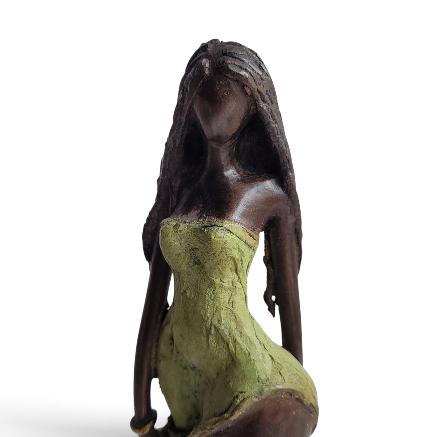 "Jeune Fille au Vent #2" Bronze-Skulptur von Issouf Iboudou, 32 cm, 2026