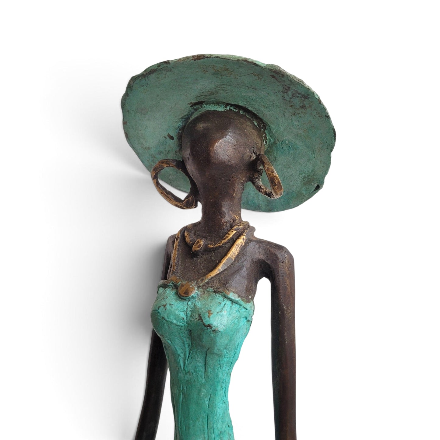 Bronze-Skulptur "Dame avec chapeau et sac-à-main" by Issouf B. | 32 oder 55 cm