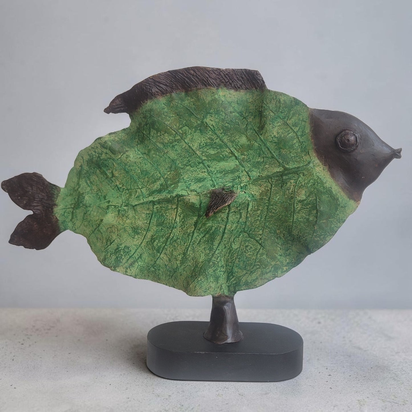 "Blattfisch" Bronze-Skulptur von Boureima Ouedraogo, 2026, Green