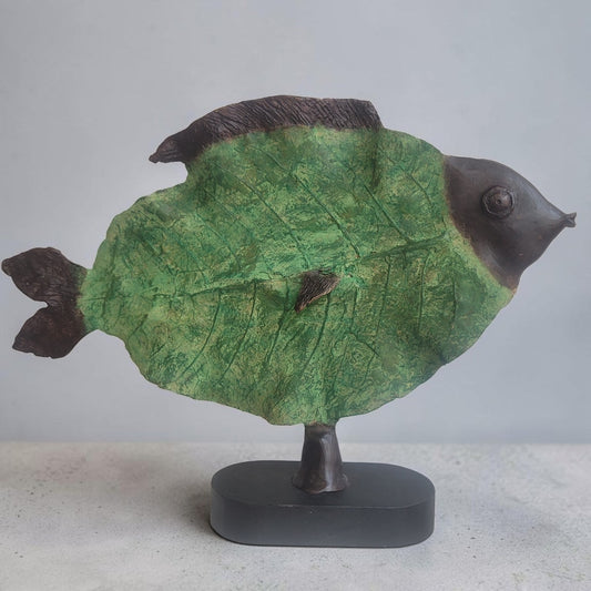 "Blattfisch" Bronze-Skulptur von Boureima Ouedraogo, 2026, Green
