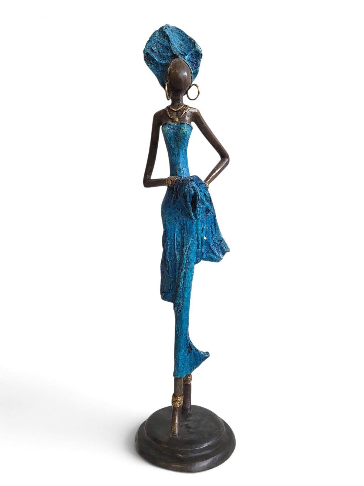 Bronze-Skulptur "Je pose donc je suis (I)" by Issouf B. | 55 cm | Einzelstücke