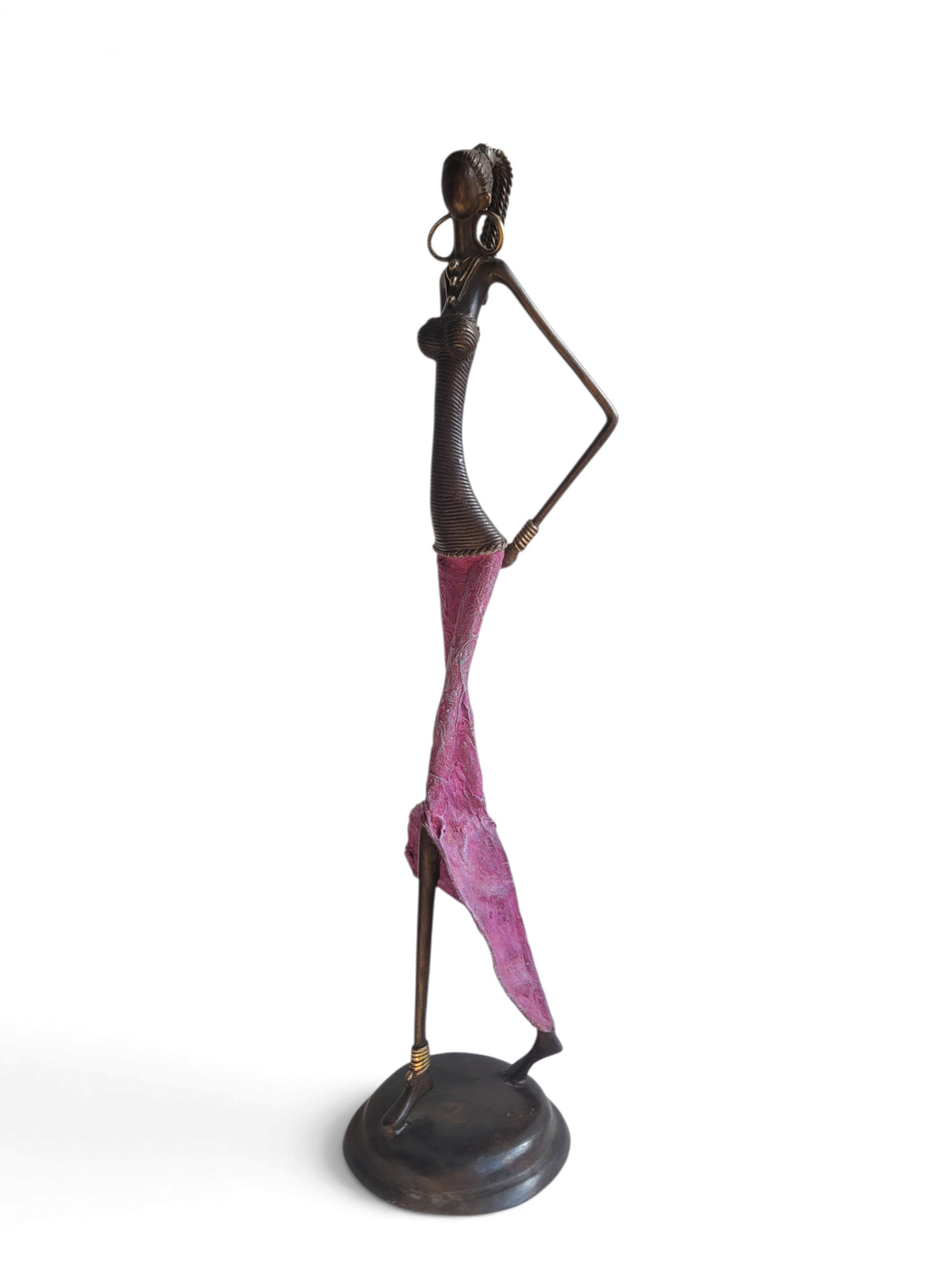 La reine lila | Bronze-Skulptur von Issouf Iboudou | 68cm, 3kg