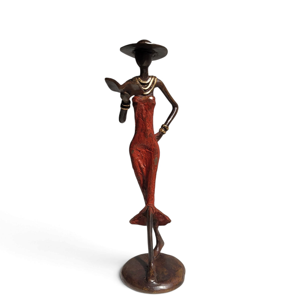 Bronze sculpture "Femme avec livre et chapeau" by Soré | various sizes and colours