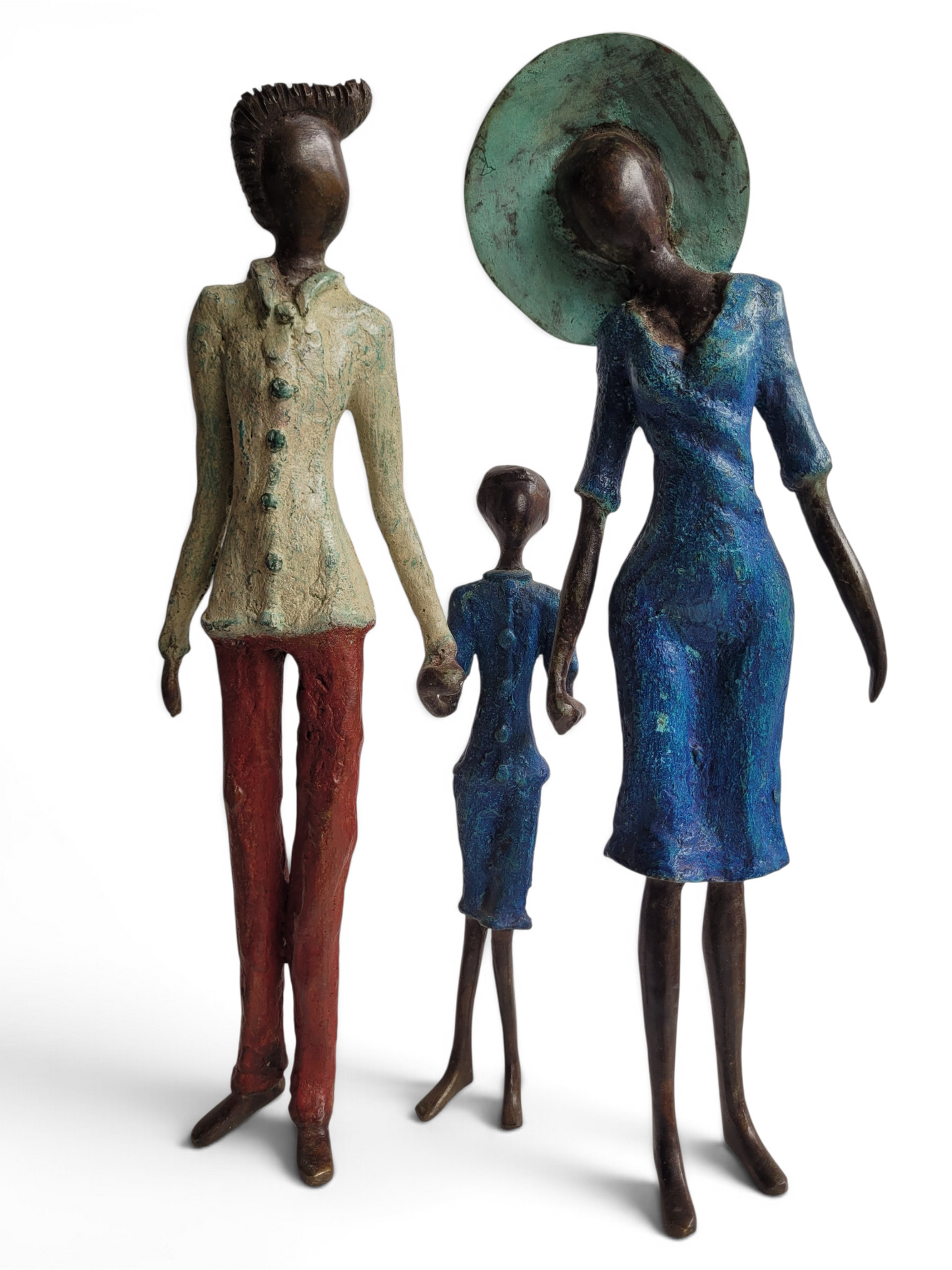 "Spaziergang zu dritt #2" Bronze-Skulptur von Issouf Iboudou, 31 cm, 2026