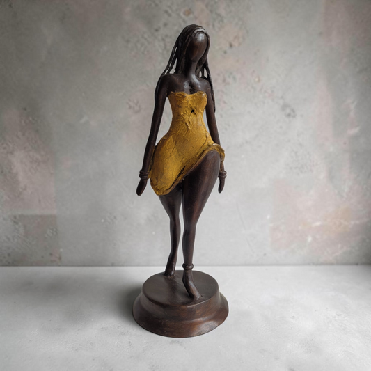 "Jeune Fille au Vent #4" Bronze-Skulptur von Issouf Iboudou, 32 cm, 2026