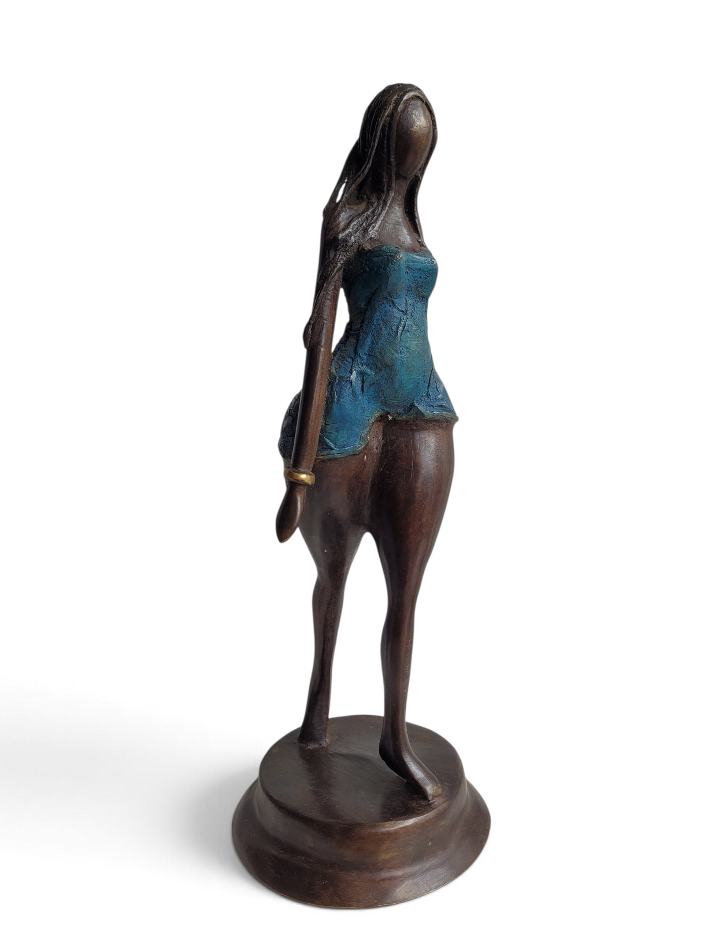 "Jeune Fille au Vent #3" Bronze-Skulptur von Issouf Iboudou, 32 cm, 2026