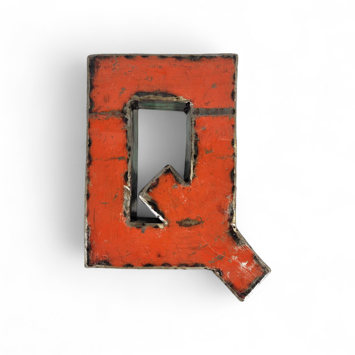 Lettre "Q" en fûts de pétrole recyclés | 22 ou 50 cm | différentes couleurs