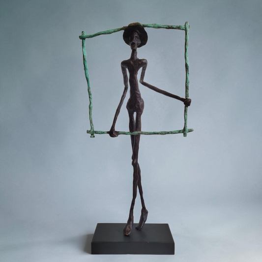 Bronze-Skulptur "L'Homme Encadré #2", by Boureima Ouedraogo, 52 cm, Bronze massiv, 2026
