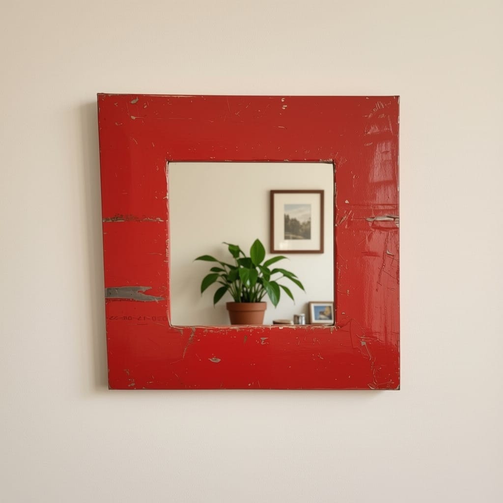 Spiegel aus recycelten Ölfässern 50*50 cm | verschiedene Farben | Upcycling
