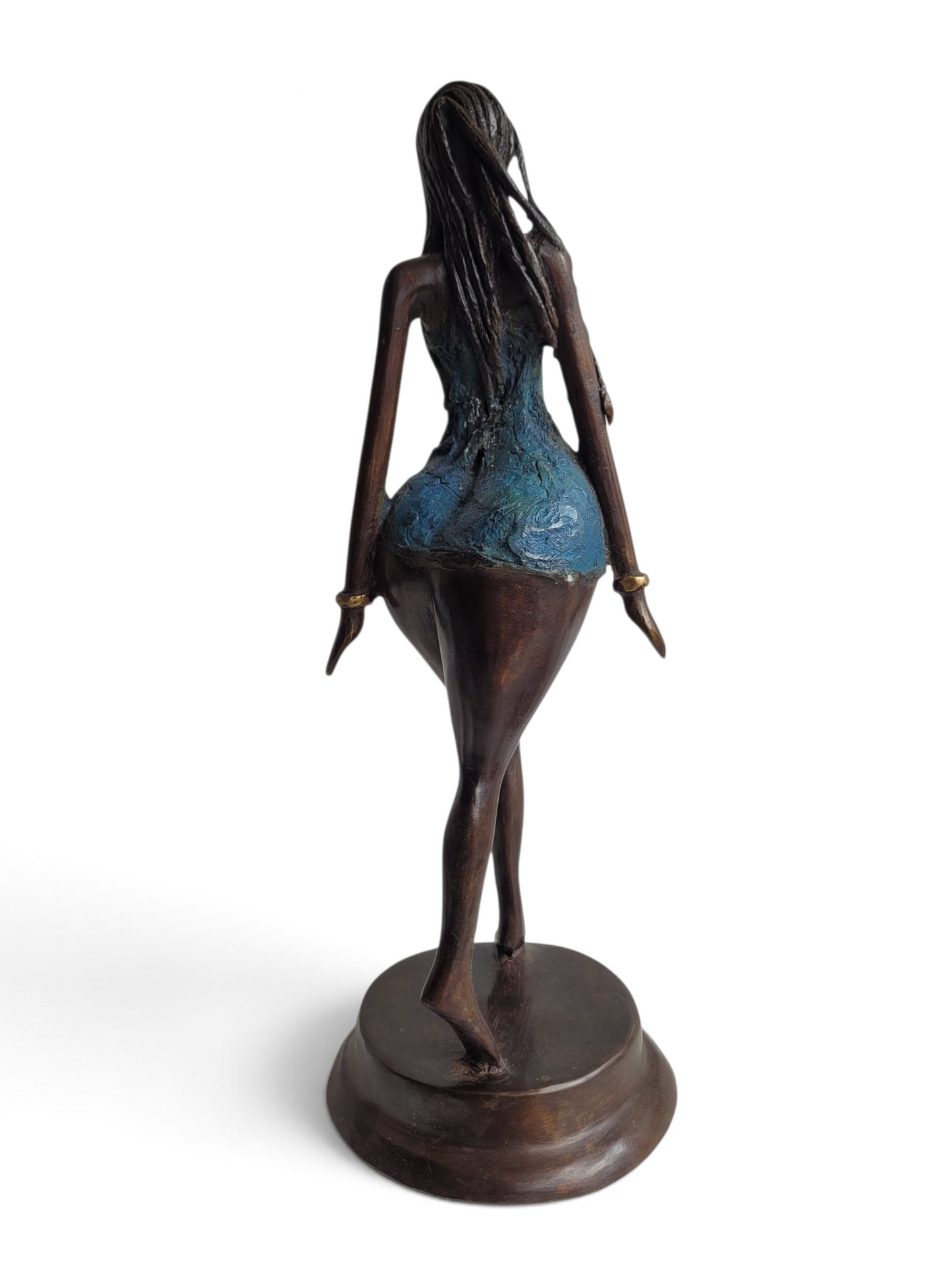 "Jeune Fille au Vent #3" Bronze-Skulptur von Issouf Iboudou, 32 cm, 2026