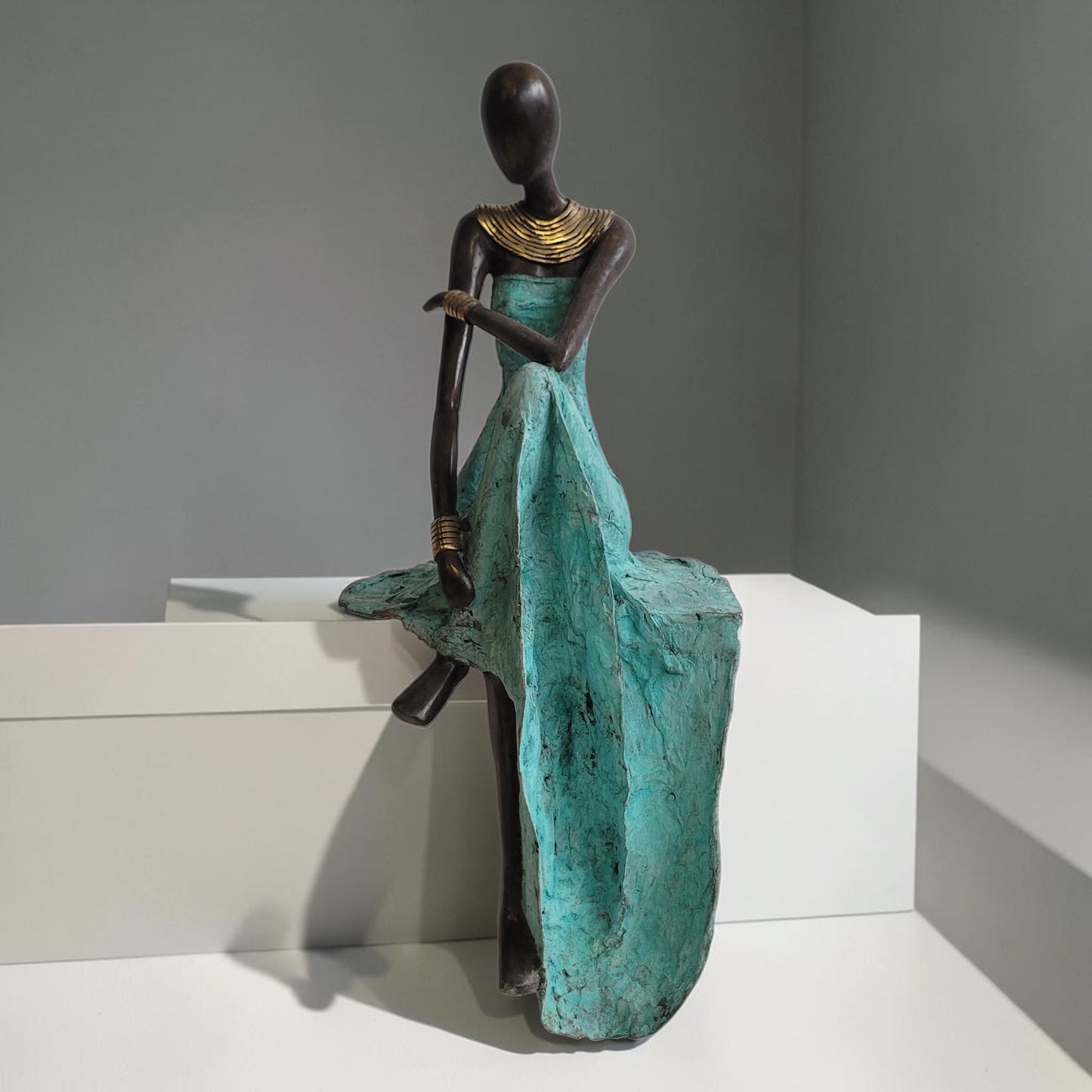 Bronze-Skulptur "La penseuse" by Herman (2026) | 56 cm | 7 kg | Unikat Bronze massiv