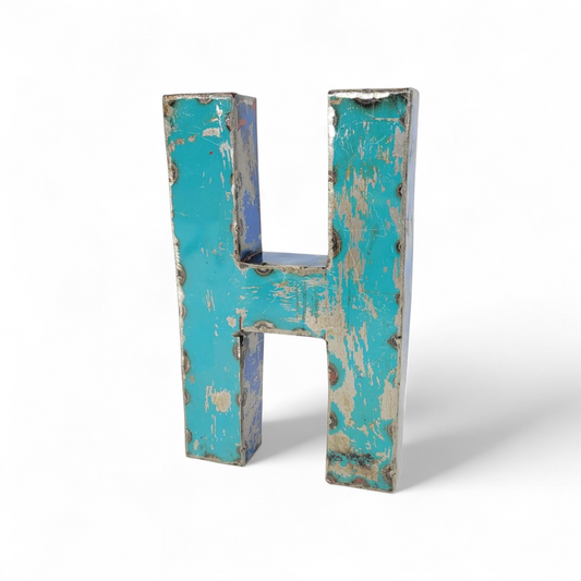 Buchstabe "H" aus recycelten Ölfässern | 22 oder 50 cm | verschiedene Farben