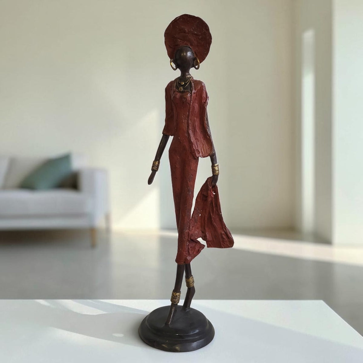 Bronze-Skulptur "Je pose donc je suis (II)" by Issouf B. | 55 cm | Einzelstücke
