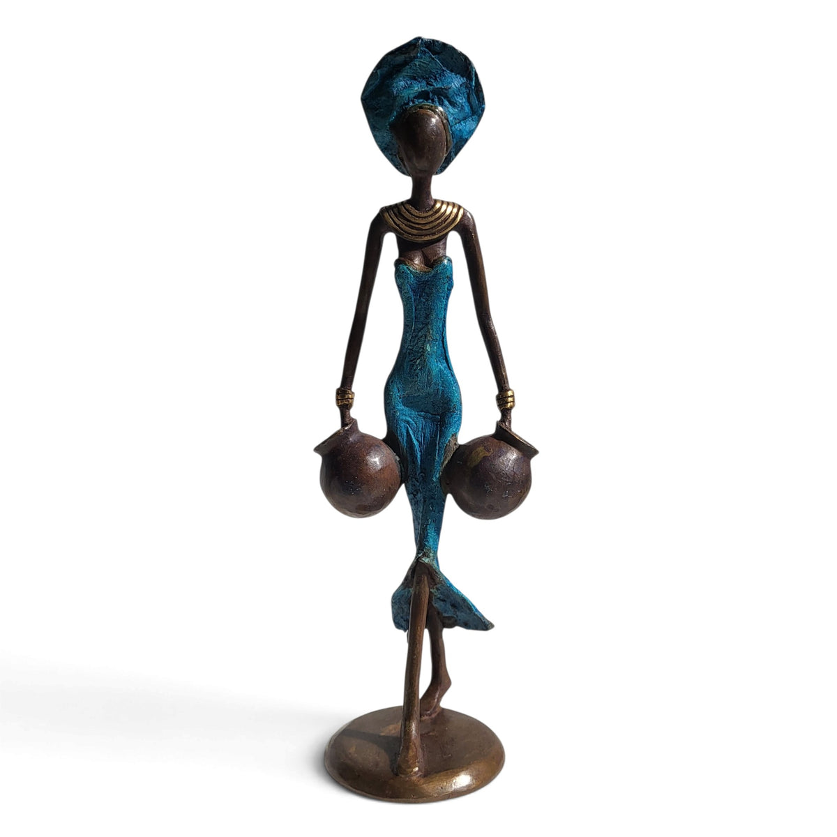 Bronze sculpture "Woman with two amphoras" by Soré | various colours and sizes