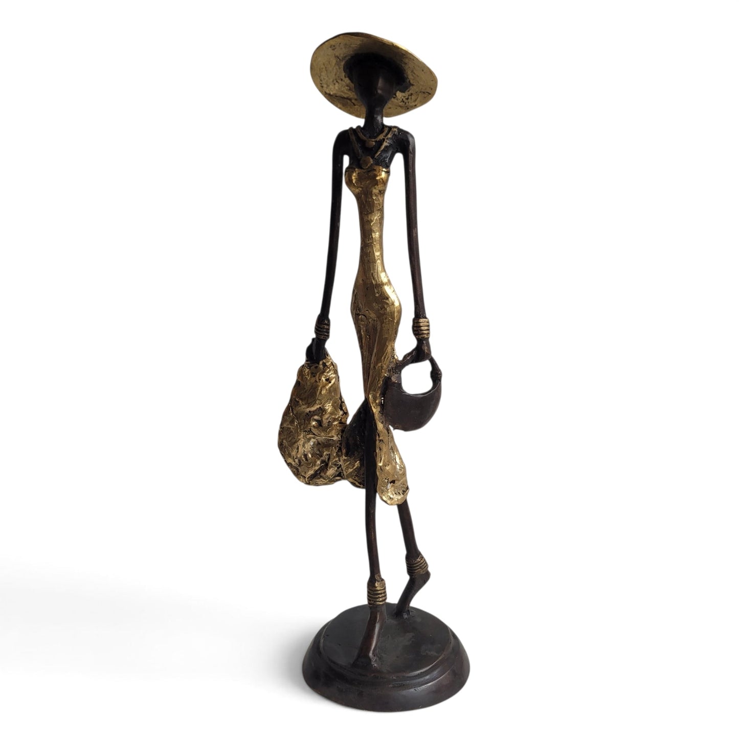 Bronze-Skulptur "Dame avec chapeau et sac-à-main" by Issouf B. | 32 oder 55 cm
