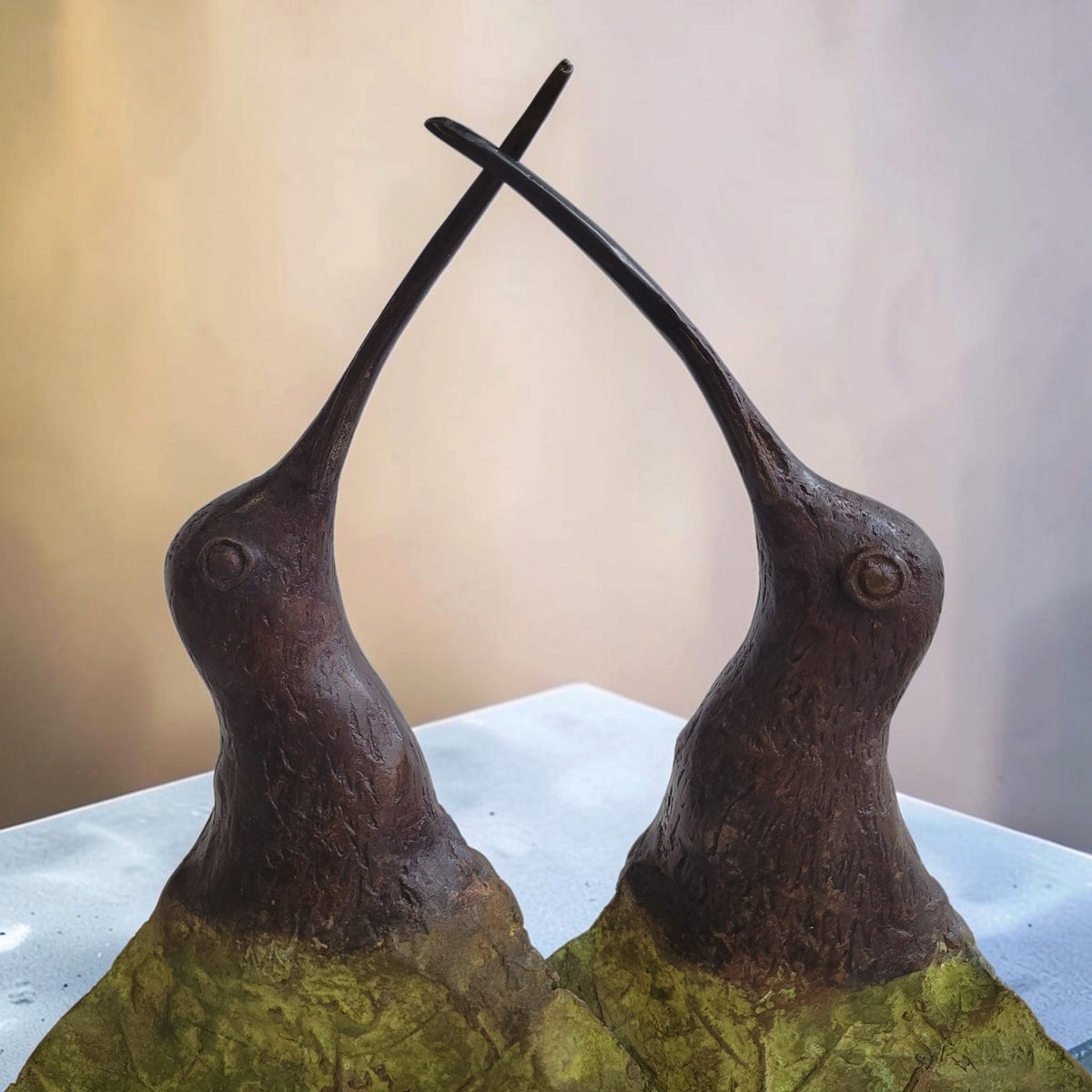 Bronze-Skulptur "Les oiseaux au grand feuillage" von Boureima Ouedraogo, 2026, Green