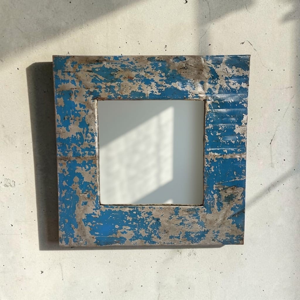Spiegel aus recycelten Ölfässern 50*50 cm | verschiedene Farben | Upcycling