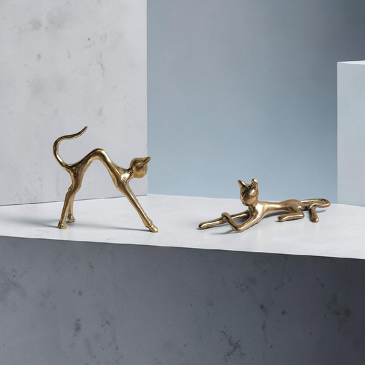 L'éveil et l'abandon | Bogen und Ruhe | by Souleymane (2026) | Katzen-Duo aus Bronze