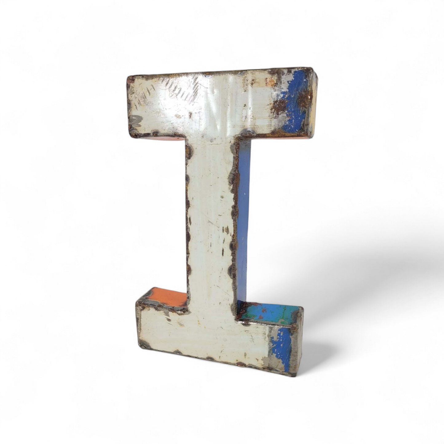 Lettre "I" (i) en barils de pétrole recyclés | 22 ou 50 cm | différentes couleurs