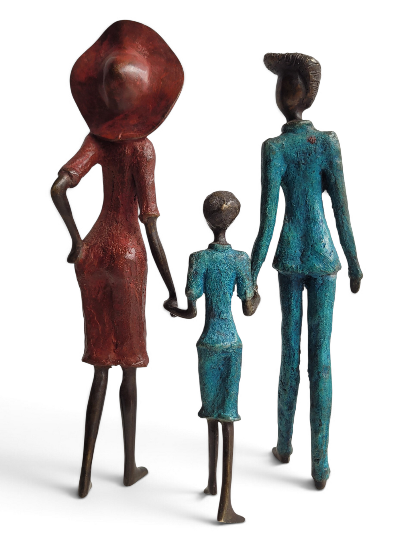 "Spaziergang zu dritt #1" Bronze-Skulptur von Issouf Iboudou, 31 cm, 2026