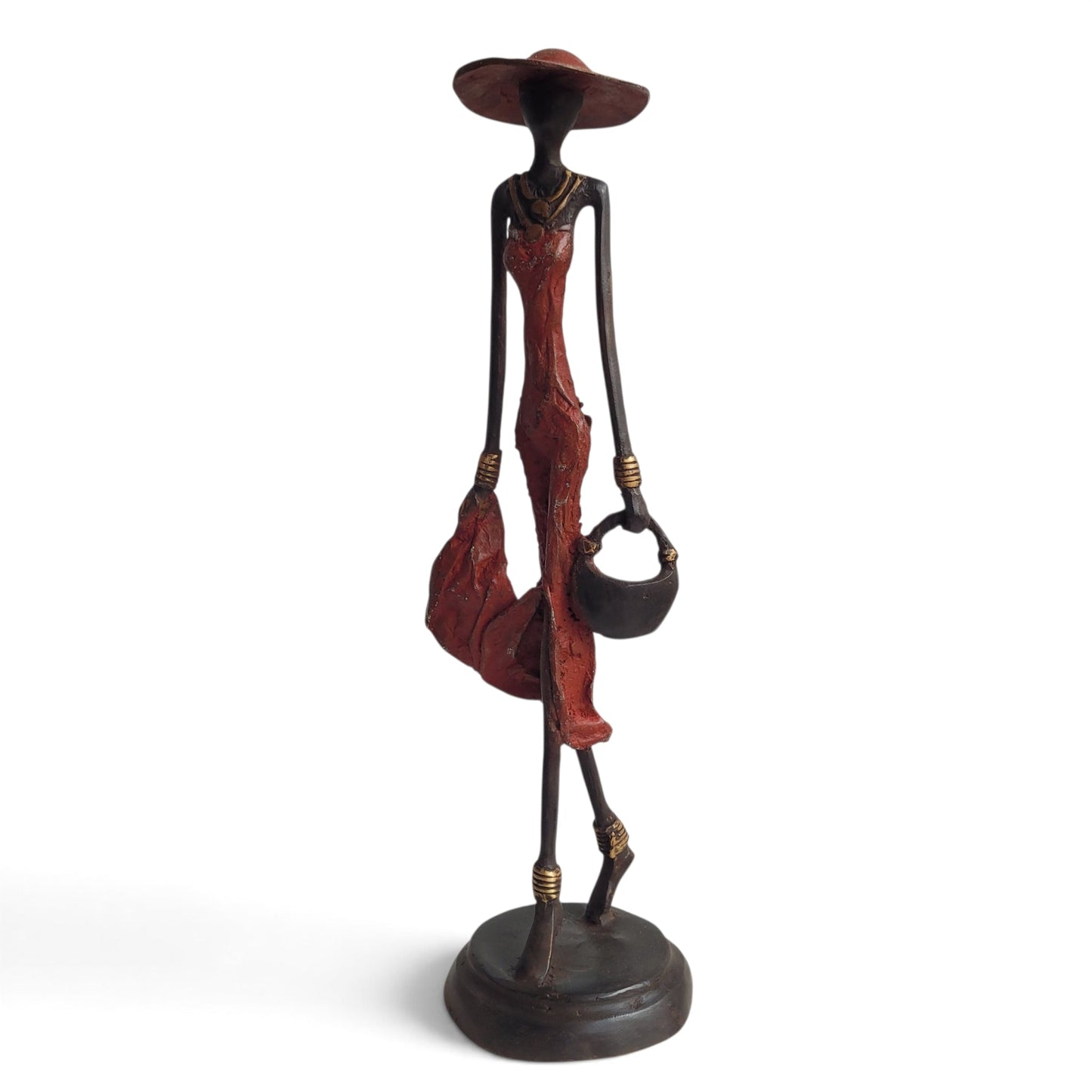 Bronze-Skulptur "Dame avec chapeau et sac-à-main" by Issouf B. | 32 oder 55 cm