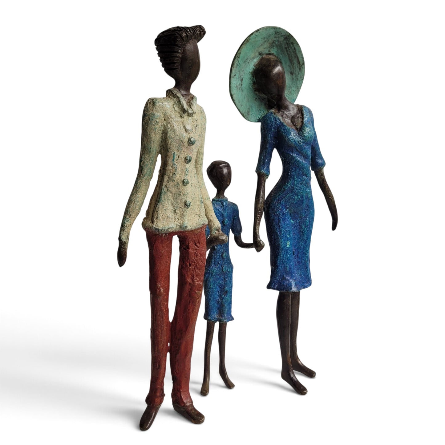 "Spaziergang zu dritt #2" Bronze-Skulptur von Issouf Iboudou, 31 cm, 2026