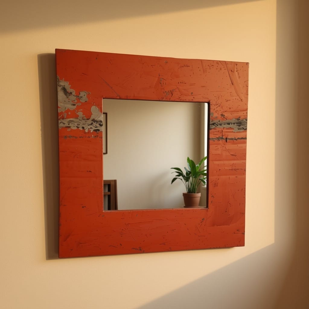 Spiegel aus recycelten Ölfässern 50*50 cm | verschiedene Farben | Upcycling