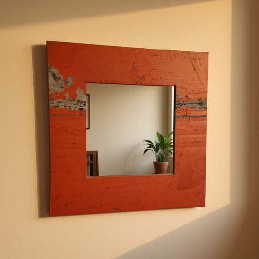 Spiegel aus recycelten Ölfässern 50*50 cm | verschiedene Farben | Upcycling