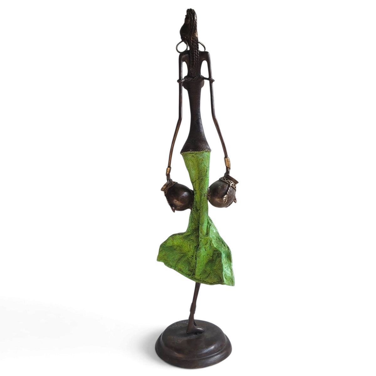 La porteuse d'eau | Bronze-Skulptur von Issouf Iboudou | 67 cm | 4 kg | Einzelstück