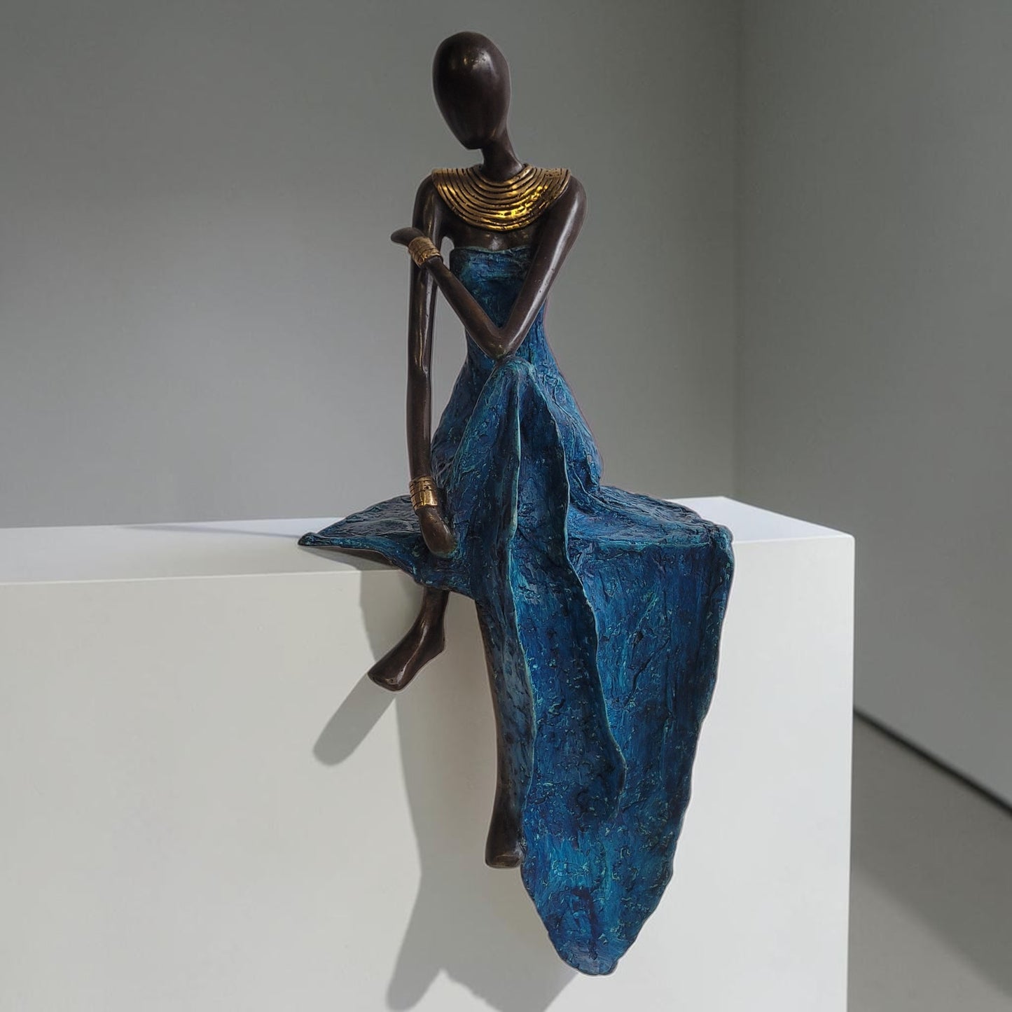 Bronze-Skulptur "La penseuse" by Herman (2026) | 56 cm | 7 kg | Unikat Bronze massiv