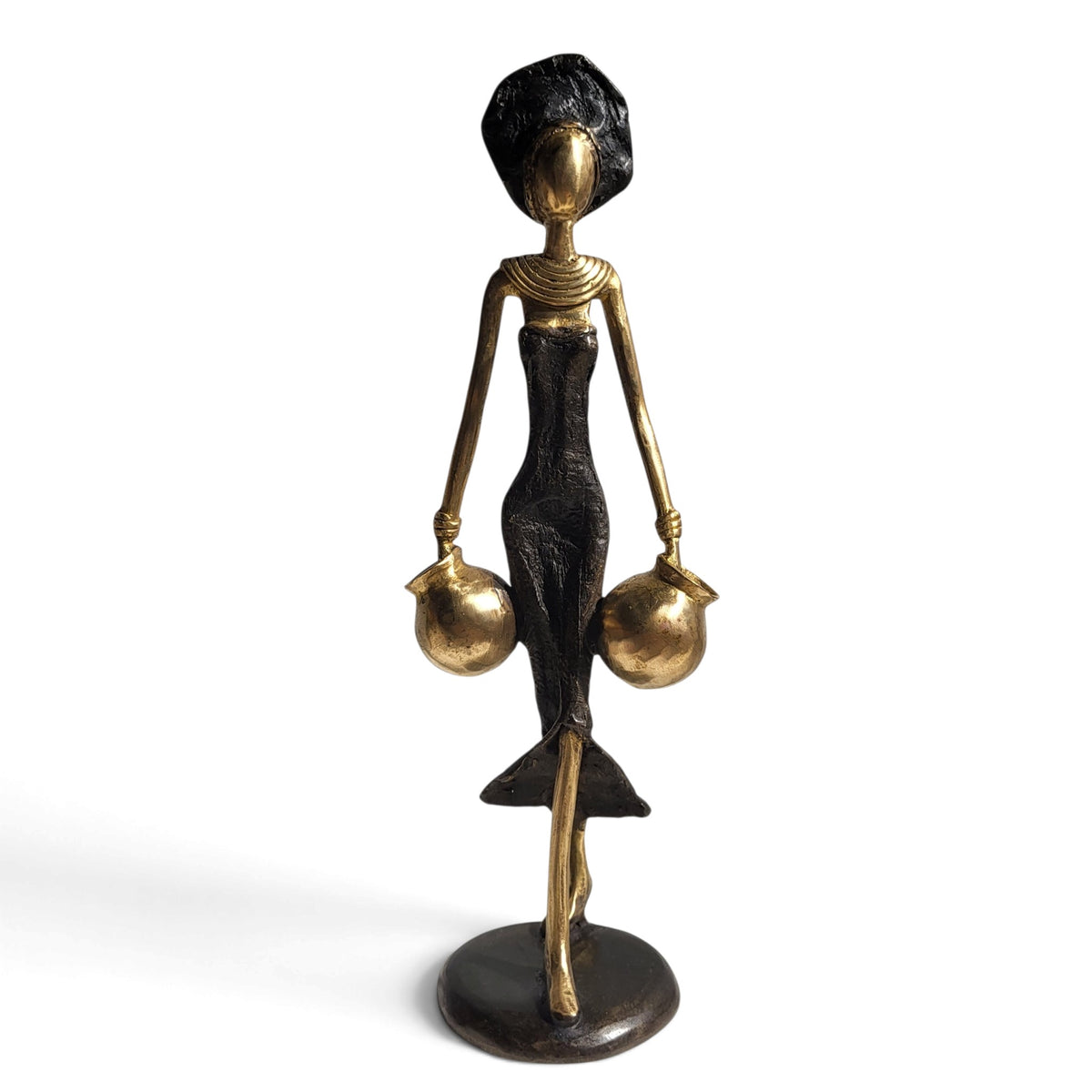 Bronze sculpture "Woman with two amphoras" by Soré | various colours and sizes