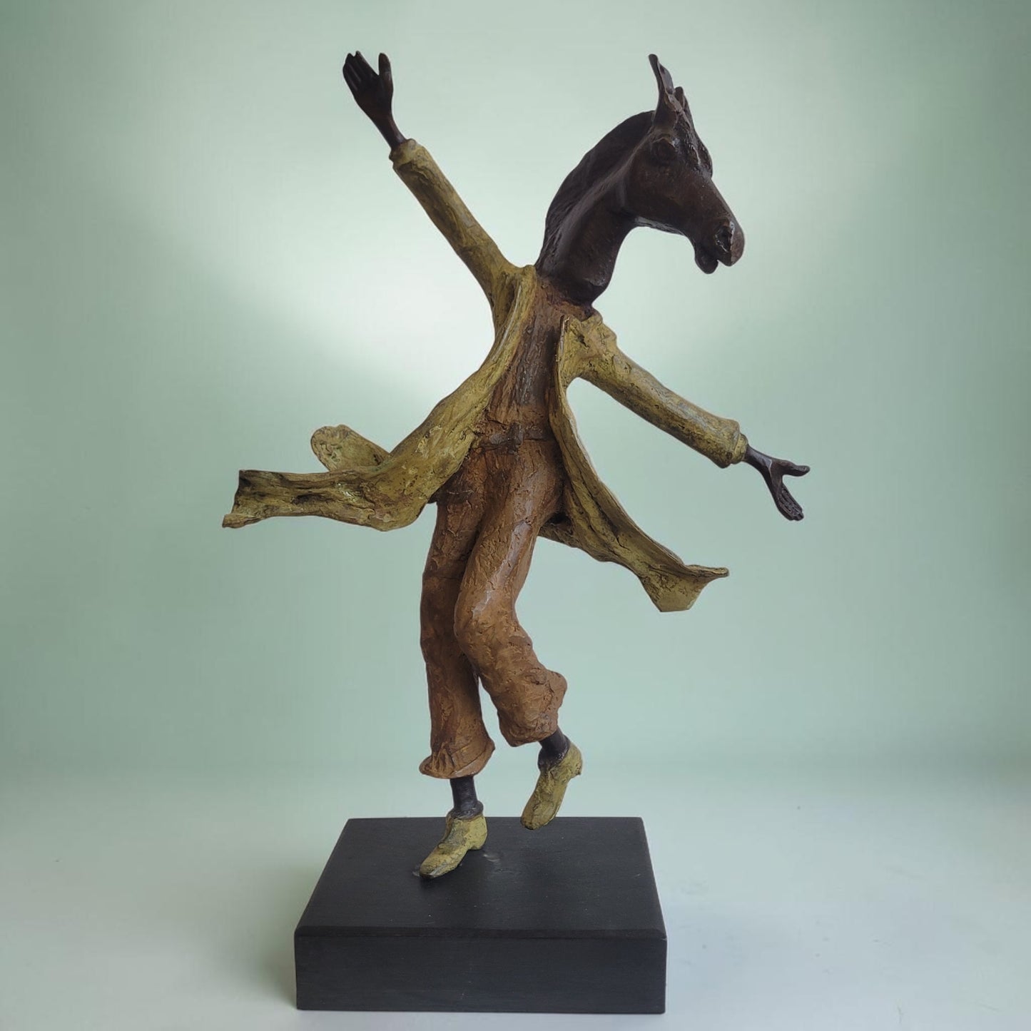 Bronze-Skulptur "Le cheval danseur", by Boureima Ouedraogo, 37 cm, Bronze massiv, 2026