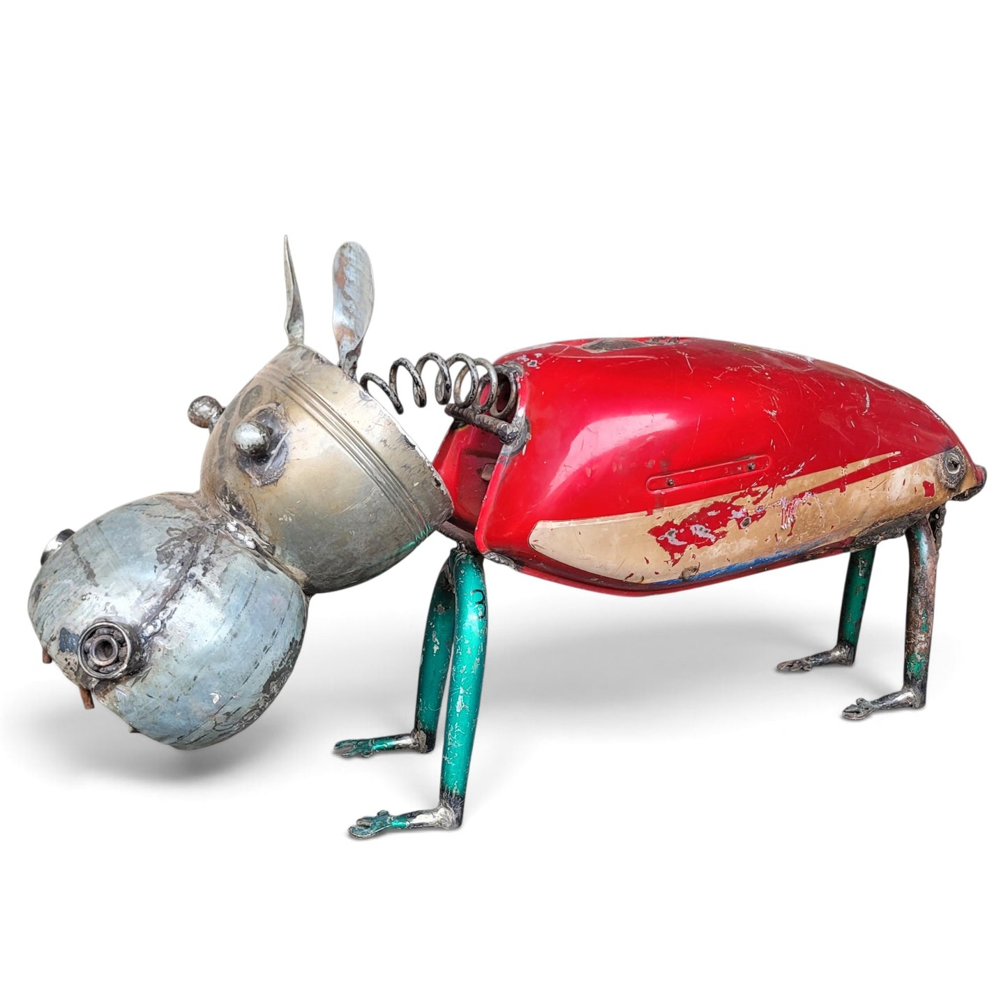 Nilpferd-Skulptur „Grande Gueule #2" – Upcycling-Unikat aus Autoteilen, Burkina Faso