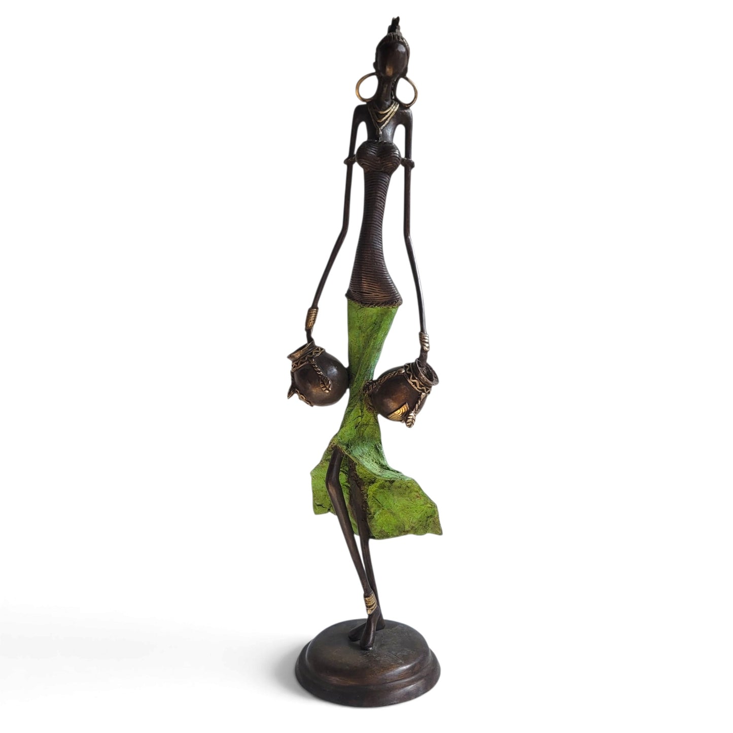La porteuse d'eau | Bronze-Skulptur von Issouf Iboudou | 67 cm | 4 kg | Einzelstück