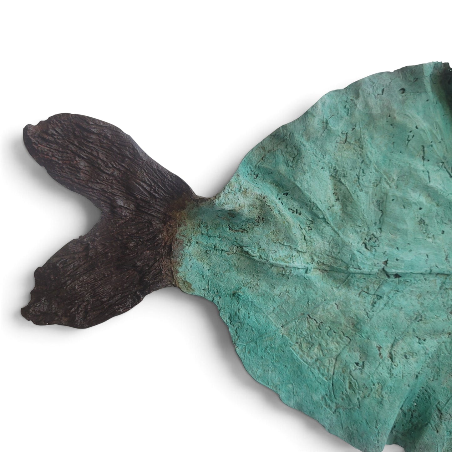 "Blattfisch" Bronze-Skulptur von Boureima Ouedraogo, 2026, Turquoise