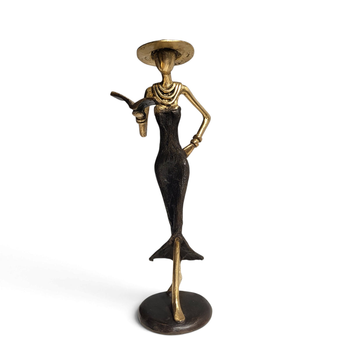 Bronze sculpture "Femme avec livre et chapeau" by Soré | various sizes and colours