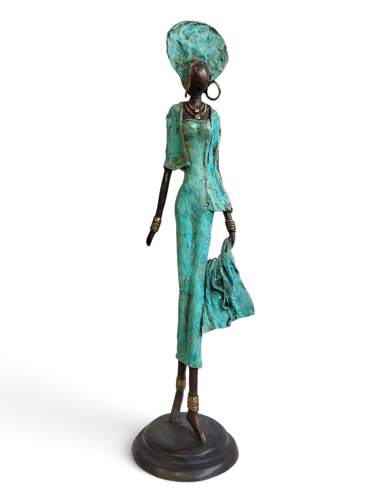 Bronze-Skulptur "Je pose donc je suis (II)" by Issouf B. | 55 cm | Einzelstücke