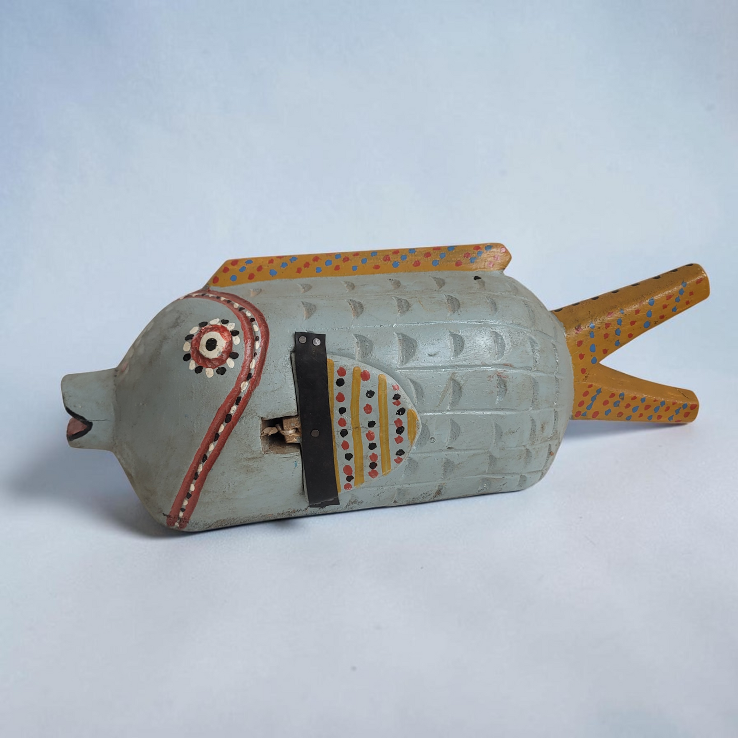 Fisch "Bozo" Artefakt aus Mali | Holz, bemalt | Unikate
