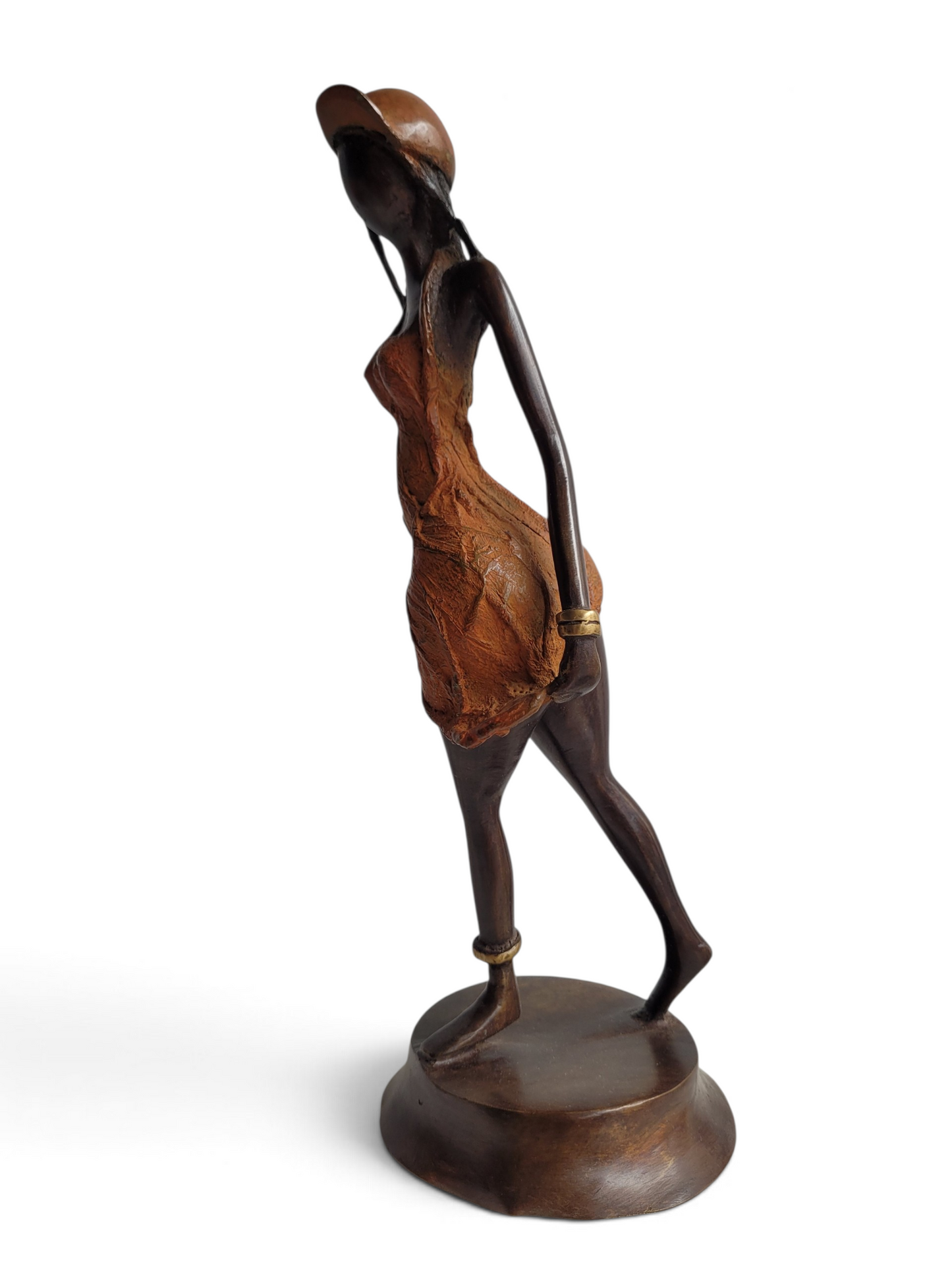 "Jeune Fille au Vent #1" Bronze-Skulptur von Issouf Iboudou, 32 cm, 2026