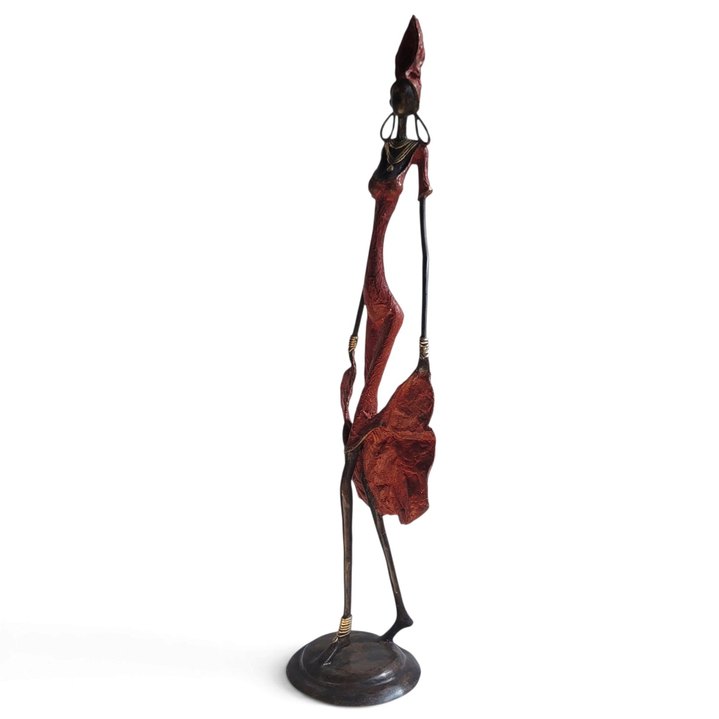 La reine écarlate | Bronze-Skulptur von Issouf Iboudou | 73 cm | 3,25 kg | Einzelstück