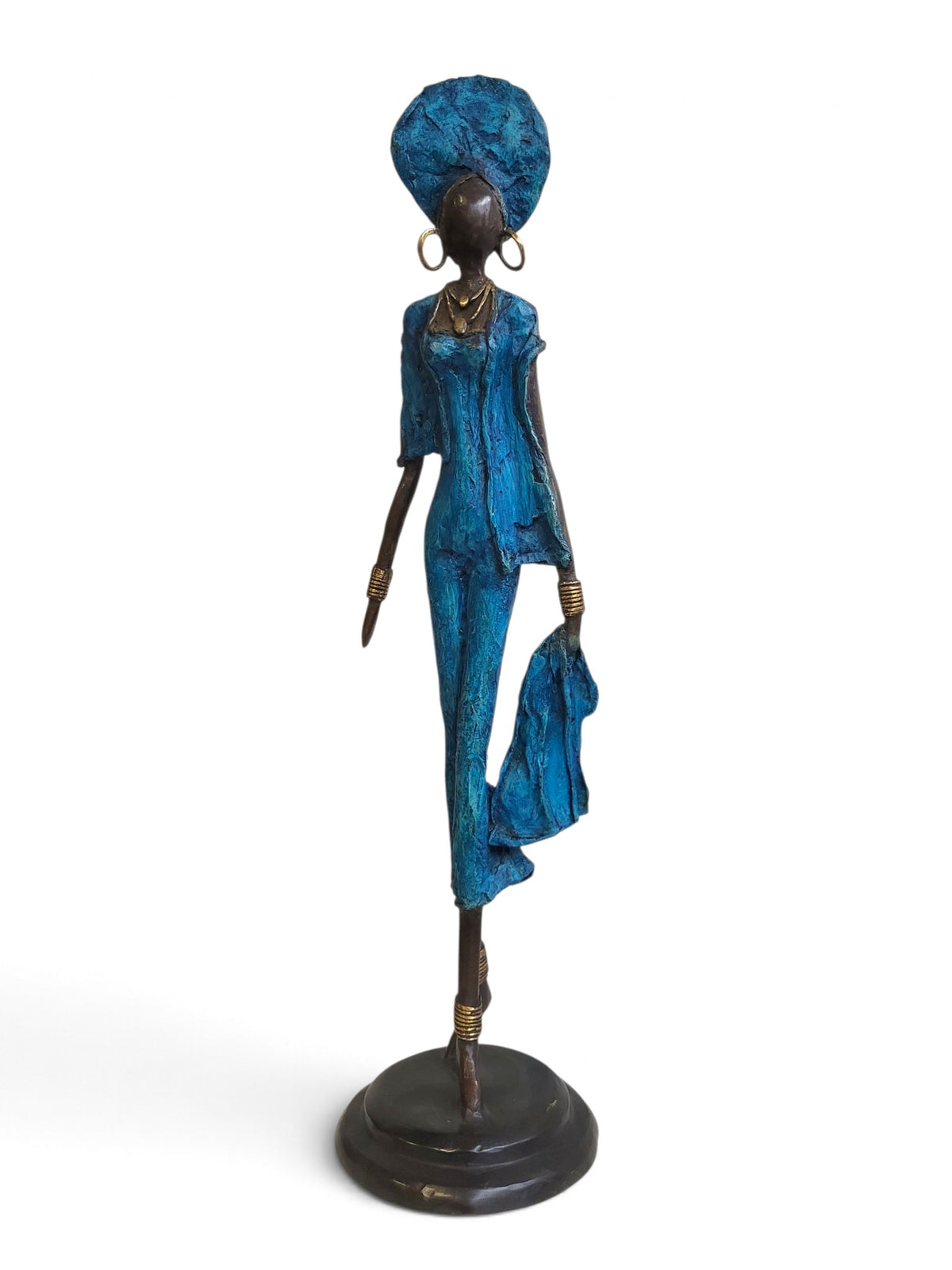 Bronze-Skulptur "Je pose donc je suis (II)" by Issouf B. | 55 cm | Einzelstücke