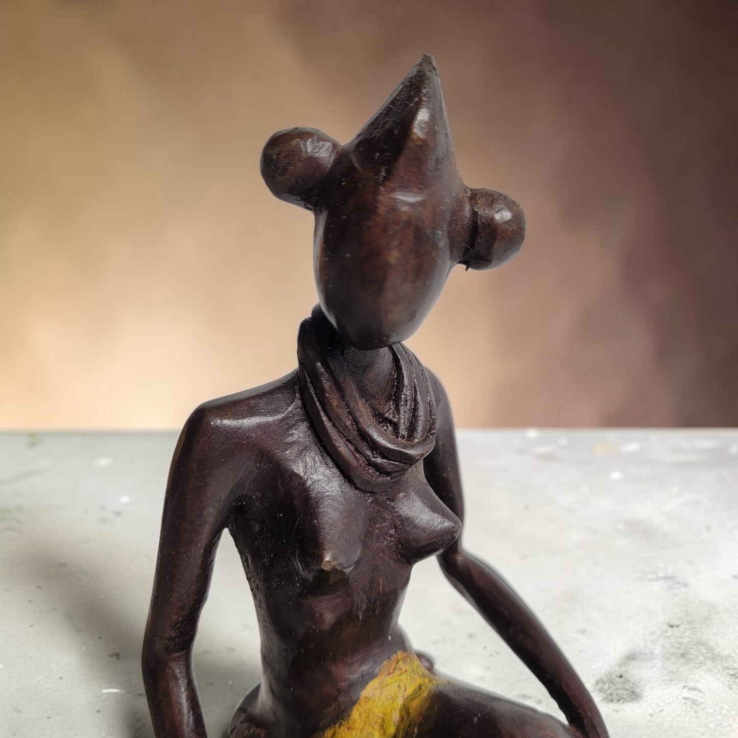 Bronze-Skulptur "Sirène du Rocher", by Boureima Ouedraogo, Bronze massiv, 2026