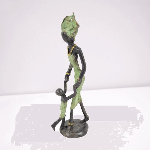 Bronze-Skulptur "Laufen lernen - Mutter mit Kind" by Issouf | Unikate | verschiedene Größen und Farben