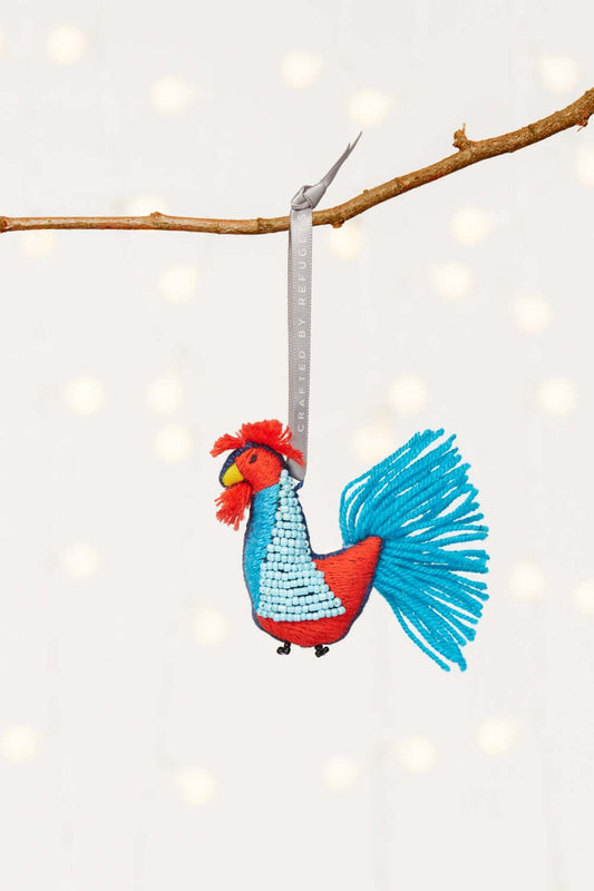 Christmas decoration "Down Rooster" from the project MADE51 (UNHCR)