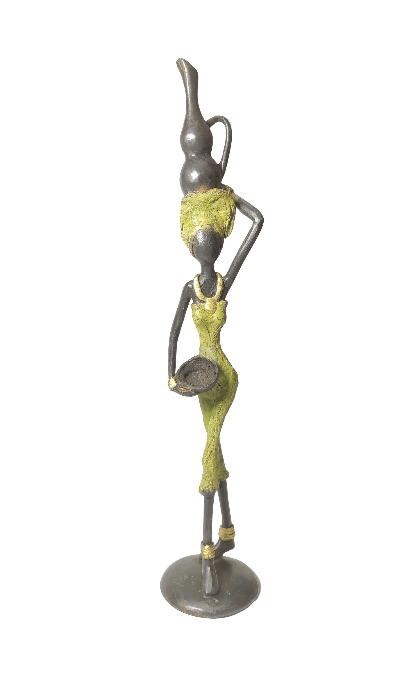 Bronze-Skulptur "Femme avec cruche"  by Adama Ouedraogo | 27 cm